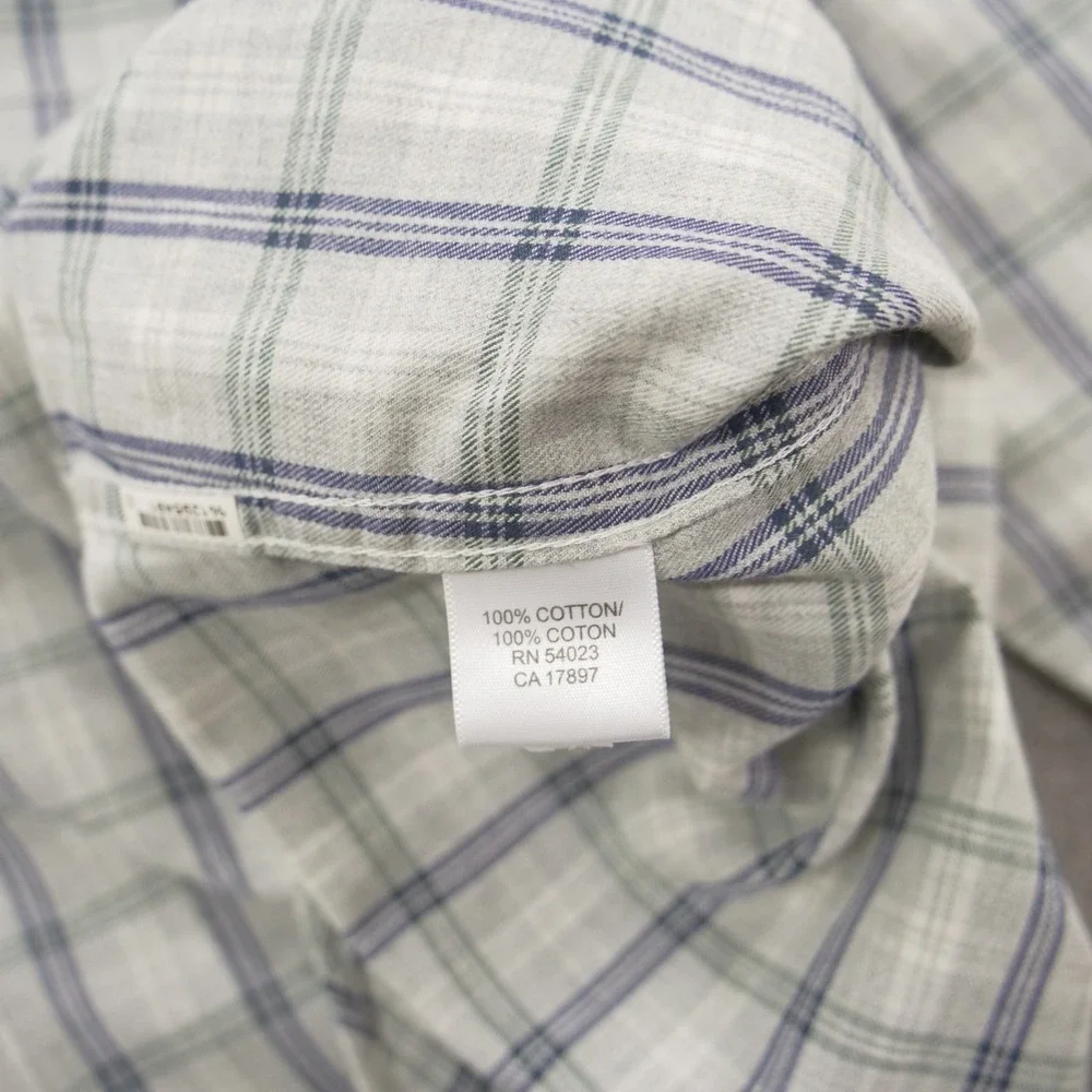 Banana Republic Shirt Mens Extra Large Gray Button Pockets Long Sleeve Twill